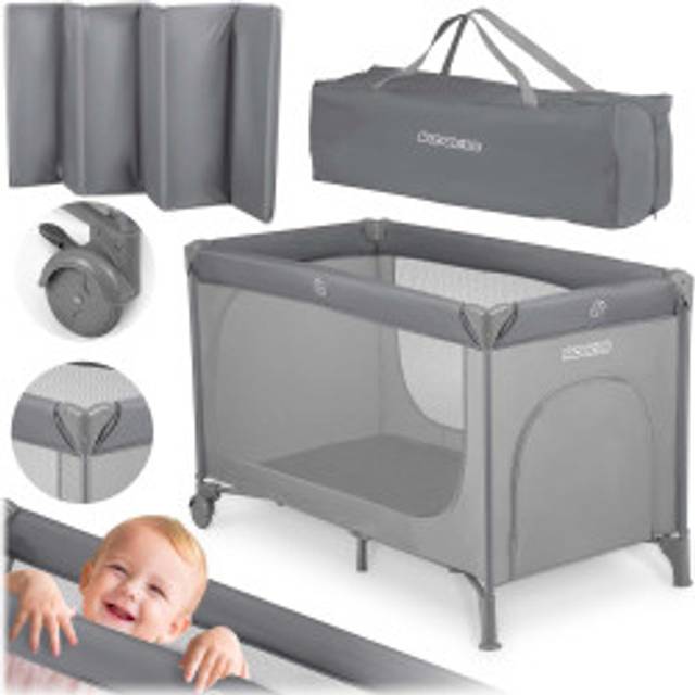 Travel cot for Children 125 x 65 x 78 cm RK-240 Grey