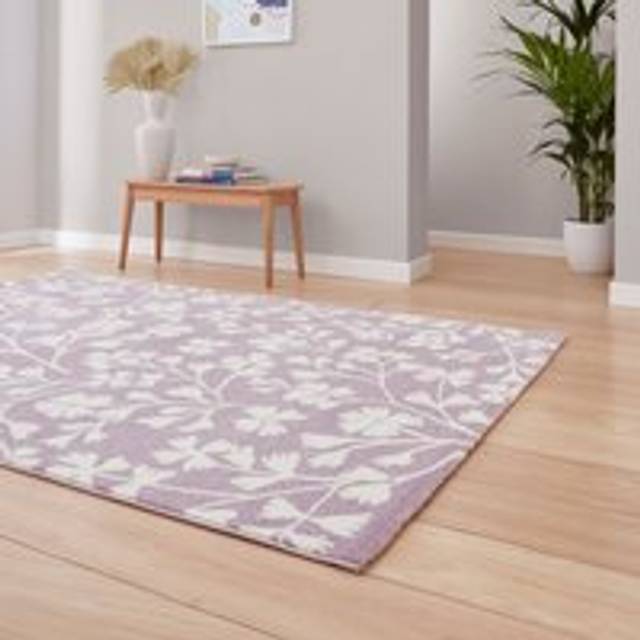 Catherine Lansfield Grace Floral Rug - Grace Lilac