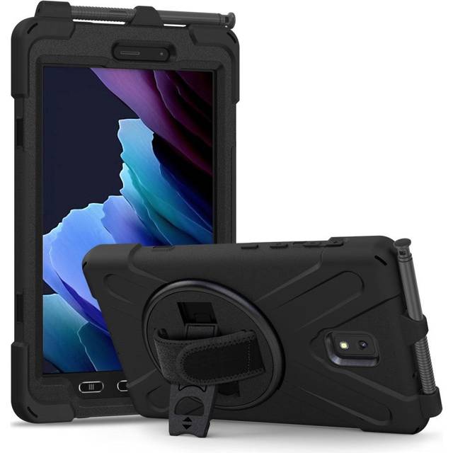 Samsung Galaxy Tab Active 3 8" Tåligt Skal med Handhållare och Stativfunktion - Svart