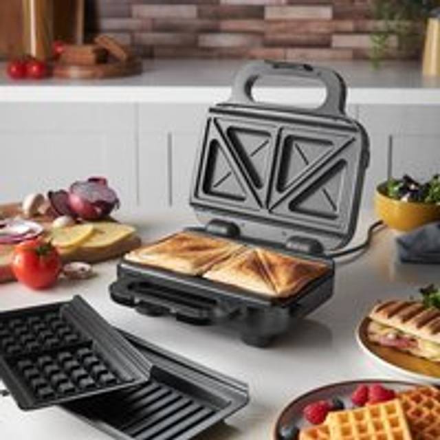 Russell Hobbs 3in1 Sandwich Panini & Waffle Maker - Black