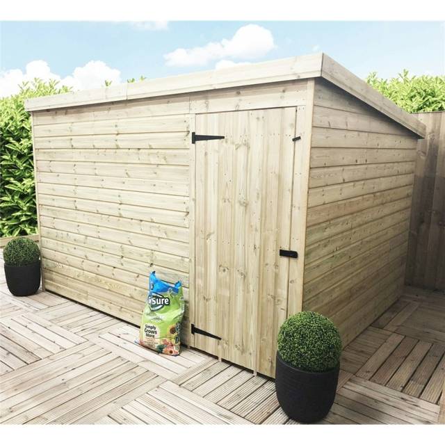 10 x 5 Garden Shed Pressure Treated t&g pent Wooden Garden Shed + Single Door (10' x 5' / 10ft x 5ft) (10x5)