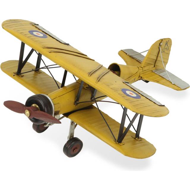 6 Yellow and Black Metal Hand Painted Model Airplane