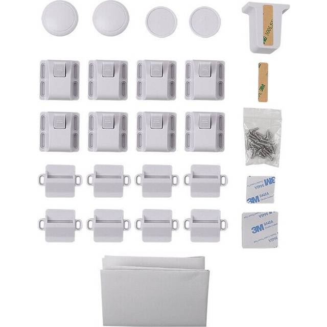 8 Pcs Magnetic Children Kids Cupboard Cabinet Drawer Safety Security Locks