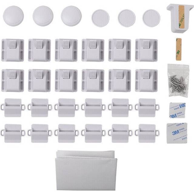 12 Pcs Magnetic Children Kids Cupboard Cabinet Drawer Safety Security Locks
