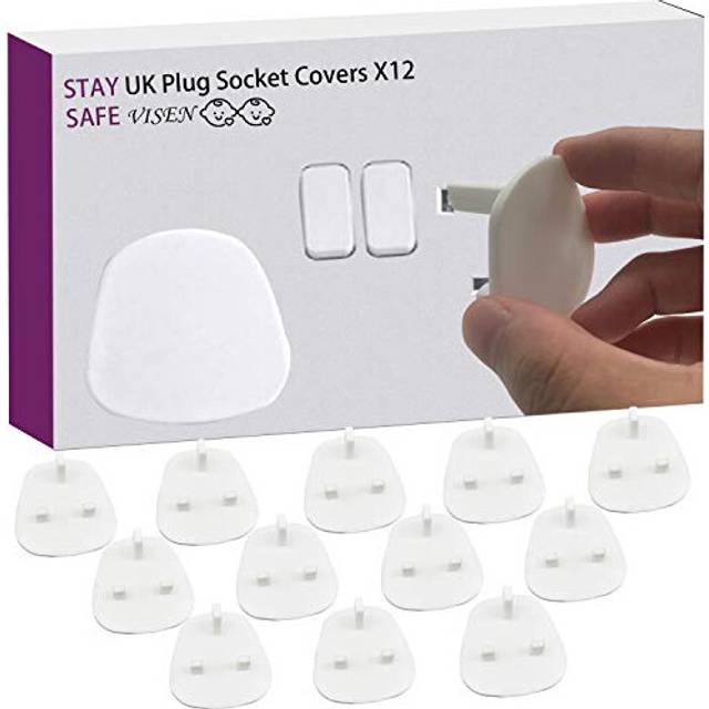 12Pcs Plug Socket Covers,Child Safety UK Plug Covers for Sockets Baby Proof Electrical Outlet Safety Socket Protectors,Plug Covers Caps for Home and