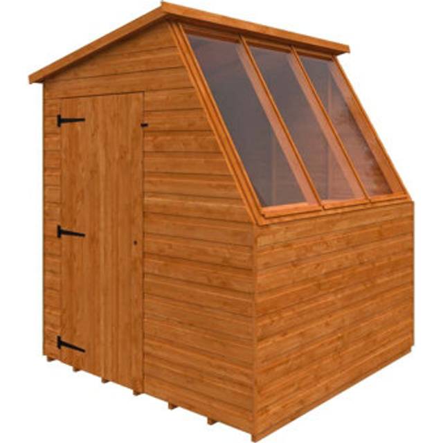 6x6 Jewel Potting Shed 12mm Shed - L175 x W175 x H217 cm - Solid Wood/Softwood/Pine - Burnt Orange