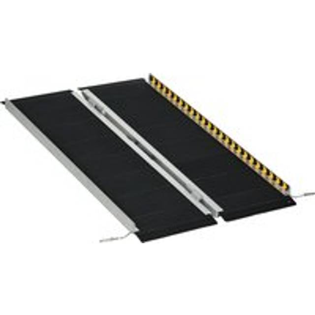 HOMCOM Wheelchair Ramp, 122L x 73Wcm, 272KG Capacity, Folding Aluminium Threshold Ramp w/ Non-Skid Surface, Transition Plates Above & Below Aosom UK