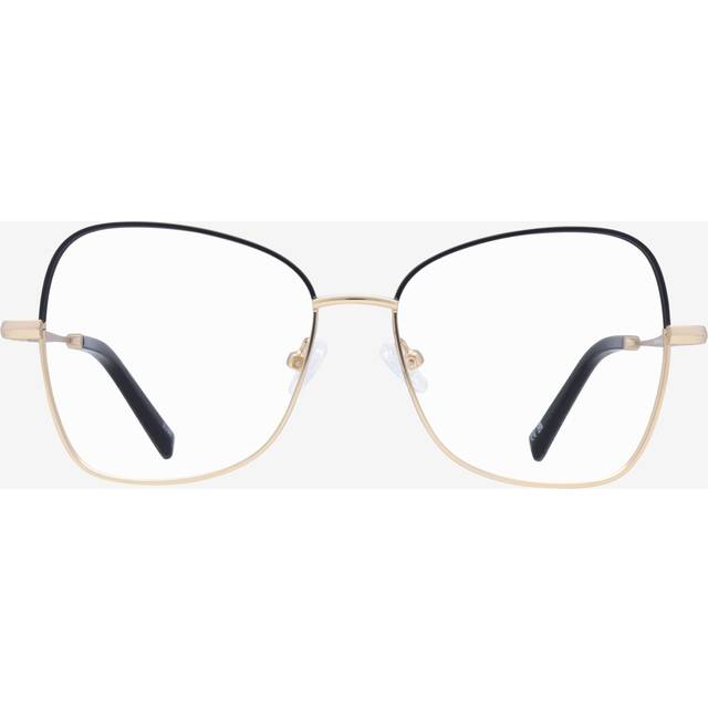 Matte Gold/Black cat-eye Metal eyeglasses Online - Full Rim - Geri - white (Large)