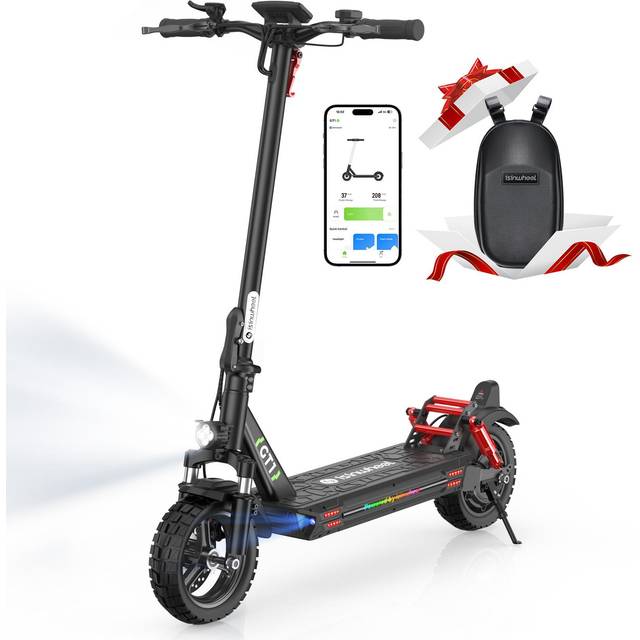 isinwheel GT1 Electric Scooter 800W 48V 10Ah Battery, 10-inch Off-road Folding scooter App Control svart