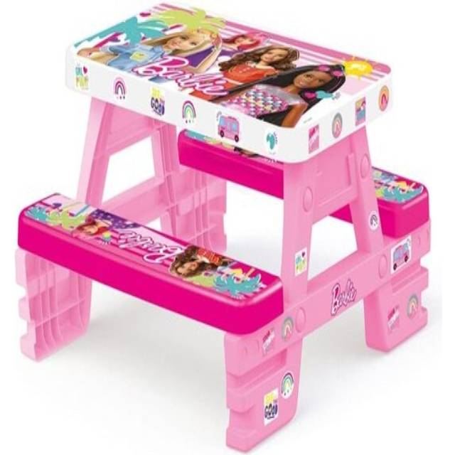 Dolu Barbie Kids Picnic Table Indoor Outdoor Garden Age 2+ - Pink