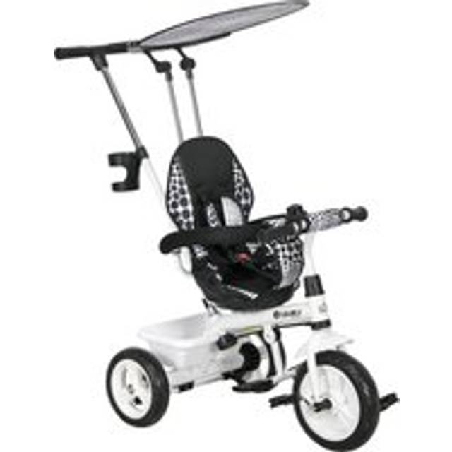 Homcom 4 In 1 Tricycle For Kids With 5-point Harness Straps, Removable Canopy, White