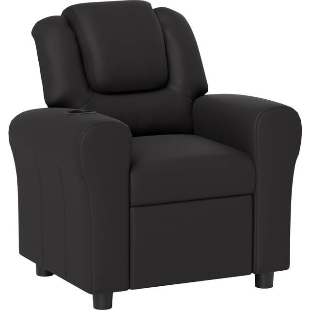 HOMCOM Kids Recliner Chair with Adjustable Backrest & Footrest Black