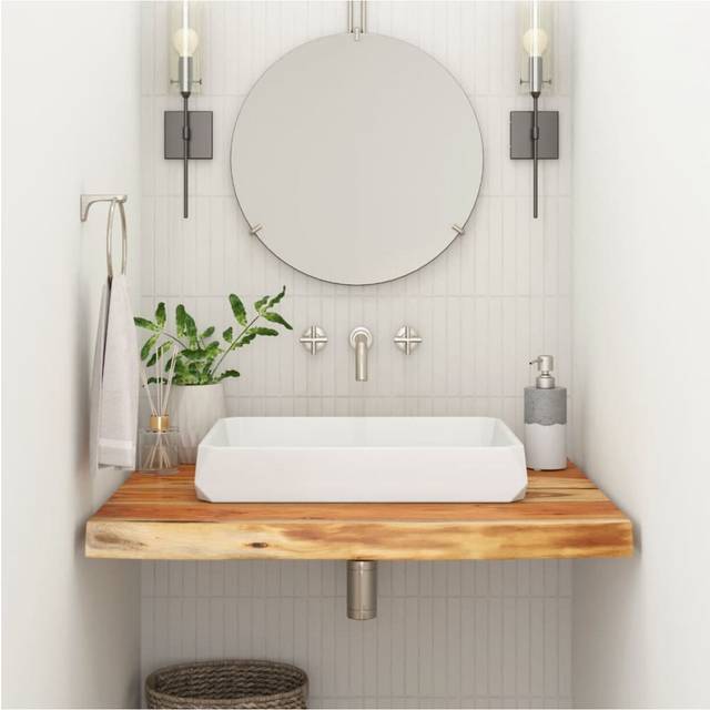 vidaXL Bathroom Countertop Vanity Top Worktop Rectangular Solid Wood Acacia