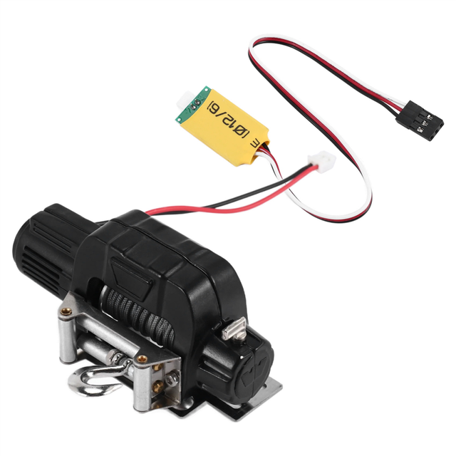 Metal Automatic Winch with 3CH Control Line for 1/10 RC Crawler Car,B