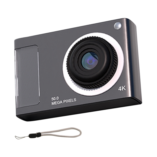 LLhappy-48MP HD Mini Camera 2.4in IPS Display 16X Zoom Digital 4K Video with Fill Light for Kids Students,Black