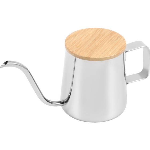 350Ml Long Narrow Spout Coffee Pot Gooseneck Kettle Stainless Steel Hand Drip Pour Over And Tea With Wooden Cover