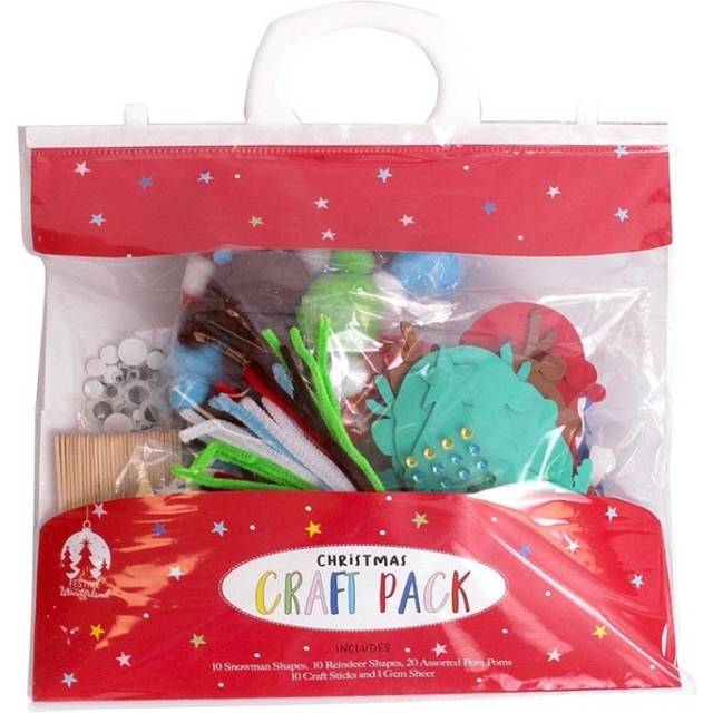 301 Piece Christmas Craft Kit Foam Shapes Pom Poms Craft Sticks Gems