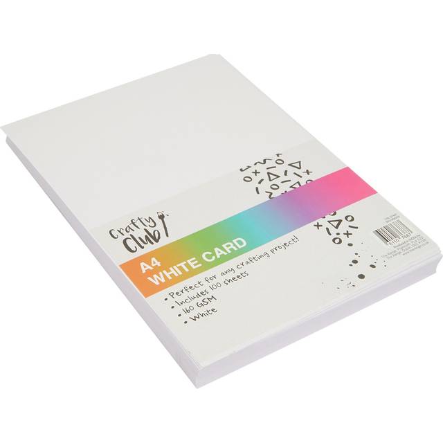 Crafty Club 100 Sheets White Card - White