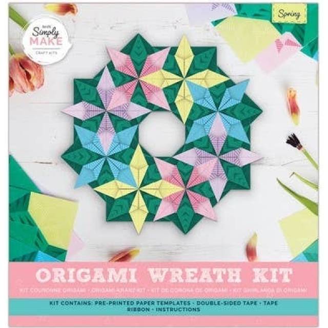 Simply Make Spring Origami Wreath Kit - Multi - 22 x 21.2 x 2.5cm
