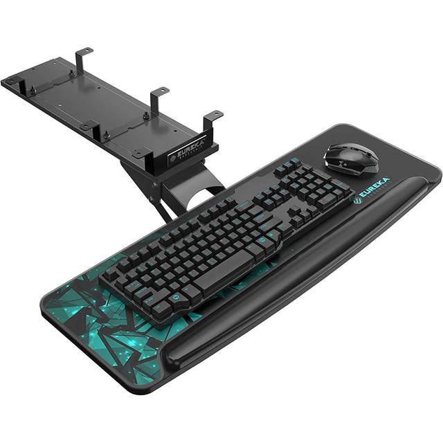 EUREKA ERGONOMIC Height Adjustable Keyboard Tray Swiveling Keyboard 28 Inc Black