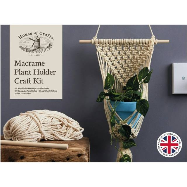 House of crafts macrame plant hanger, natural, single craft kit