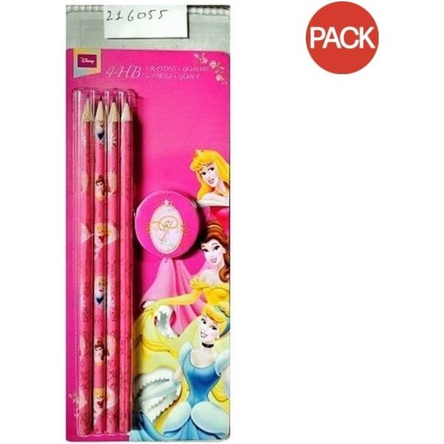 Disney Princess Colored Pencil Set (Pack of 4) One Size pink