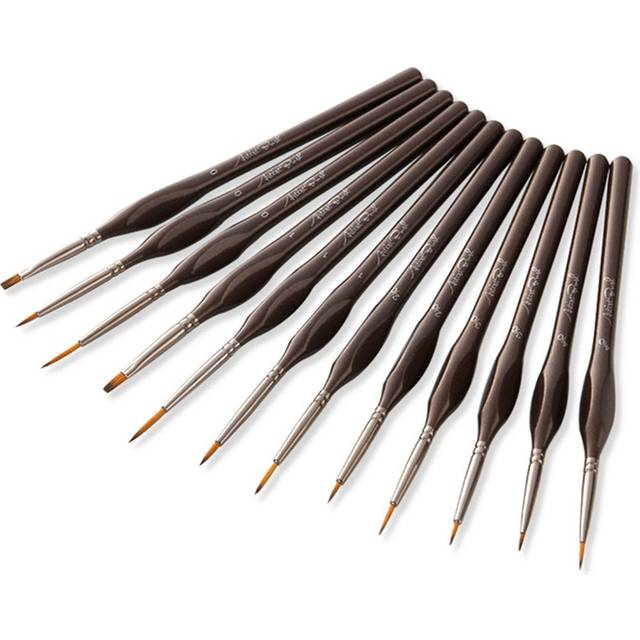 12Pcs Miniature Paint Brush Set Professional Nylon Acrylic Painting Brushes Watercolor Oil For Drawing Art Supplies Artists Brushes