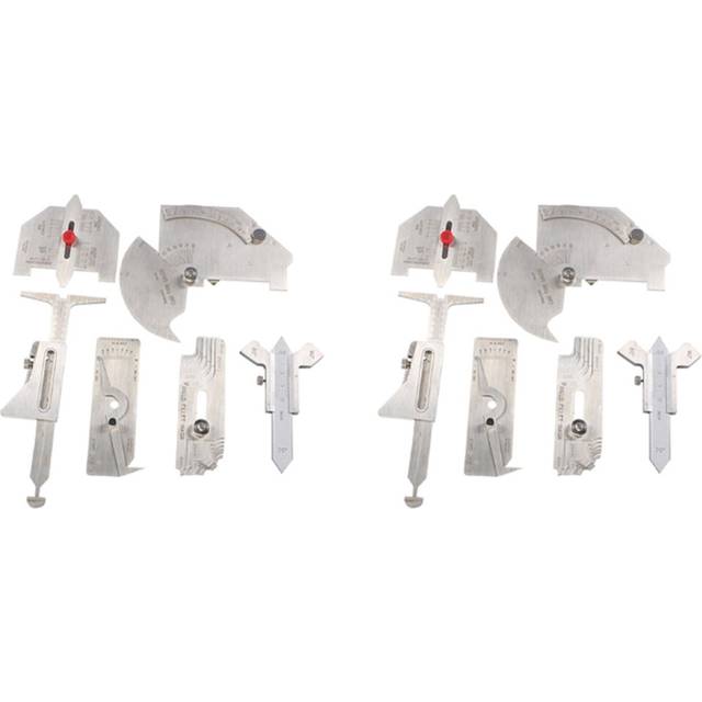 12Pcs Welding Gauge Weld Inspection Gauge Weld Seam / Round Corner / Crown Test Size Ruler Angle Measurement Kit