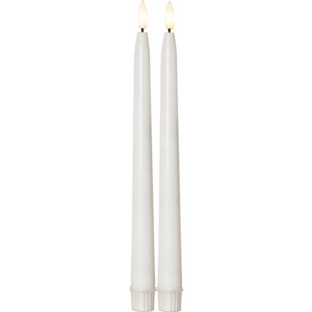 Flamme Slim Outdoor Batteridrivna Antikljus 28cm 2-Pack Vit