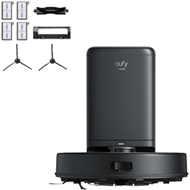 eufy Clean X8 Pro Robotic Vacuum with Self-Empty Station + Replacement Parts Kit Black