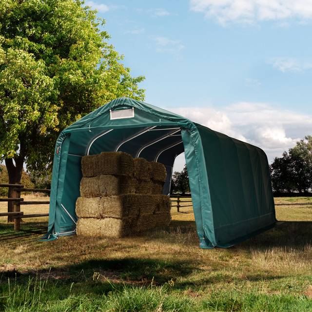 TOOLPORT Field shelter 3.3x6.0m, PVC 800, dark green, soil - (99548)