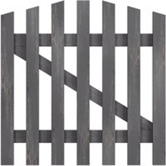 Living And Home 90X90Cm Outdoor Arched Wooden Garden Gate Fence Door In Grey - One Size