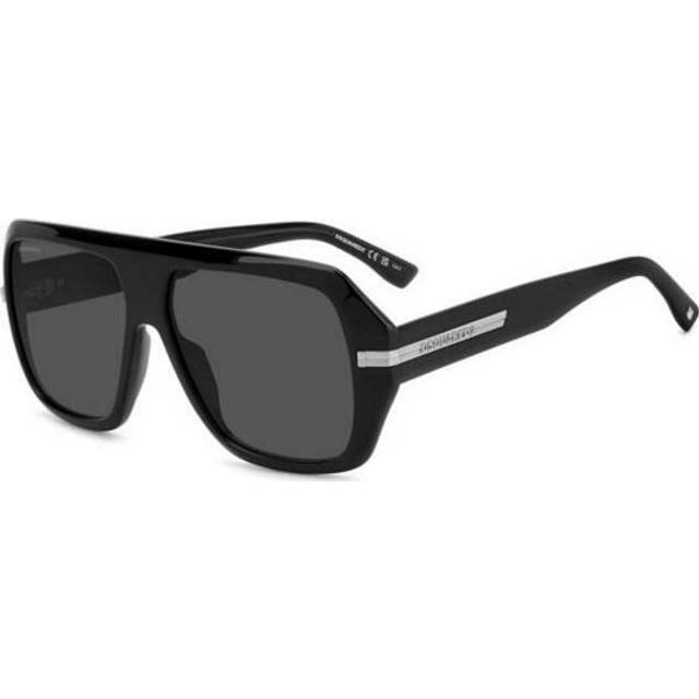 Dsquared2 Man D2 0160/S 807/IR Solglasögon Acetat Svart Grå Fyrkantig Normal
