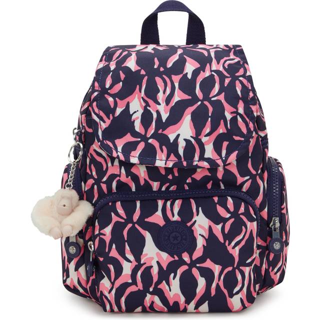 Kipling Backpack City Zip Mini Palm Mood Print Small Woman 100% Recycled Polyester