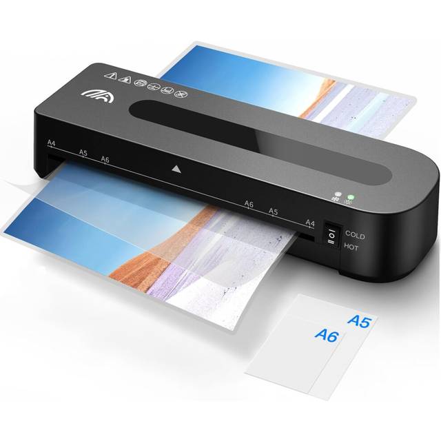 MAXDONE Laminator, A4 Laminator Machine with 10 Laminating Pouches, Laminating Machine for Hot Cold Setting, 1-2 Minute Warm Up Time