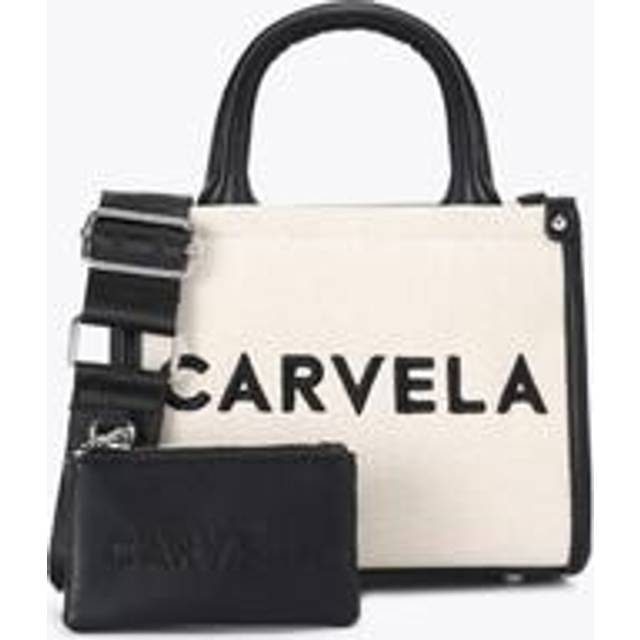 Carvela Women's Tote Bag Black White Fabric Other Sorrento