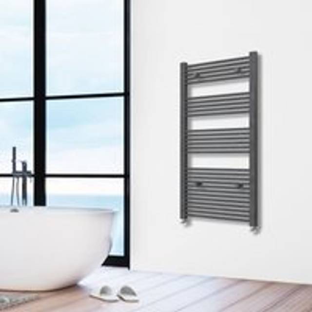 Sky Bathroom - Straight Anthracite Heated Towel Rail Radiator 1500x600mm
