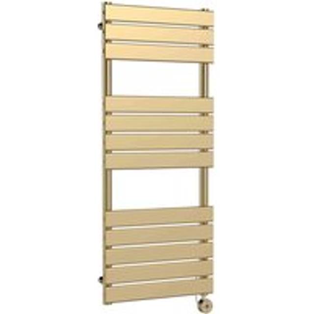 nuie Electric Flat Towel Rail 12 Bar 1213x500 - Brushed Brass, Brown