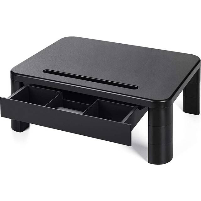 Loryergo monitor stand for desk, height adjustable w/drawer, computer stand w/ce