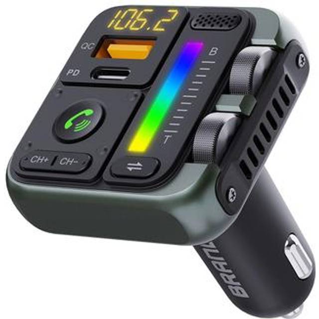MT04 Bluetooth-adapter för bil FM-sändare HiFi musik MP3-spelare Type-C + USB billaddare