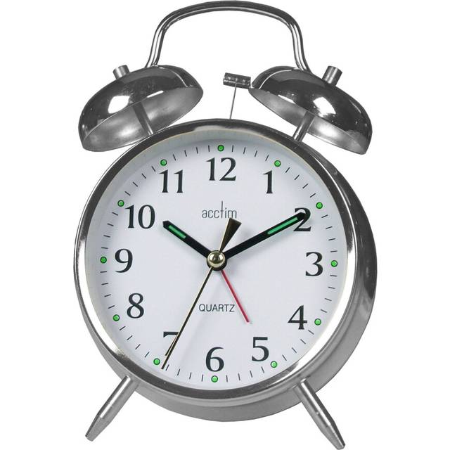 Acctim 12997 Saxon Quartz Alarm Clock, Chrome