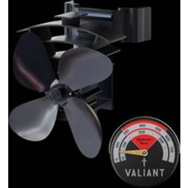 Valiant Remora Flue Pipe Stove Fan & Magnetic Thermometer in Red