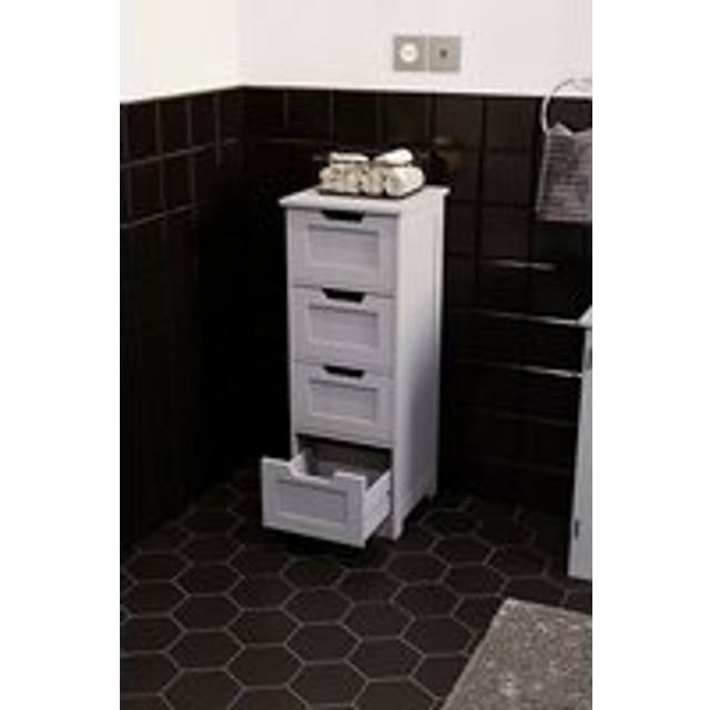 Bath Vida Priano 4 Drawer Freestanding Unit Bathroom Storage 810 x 300 x 300 mm - Dark Grey - One Size