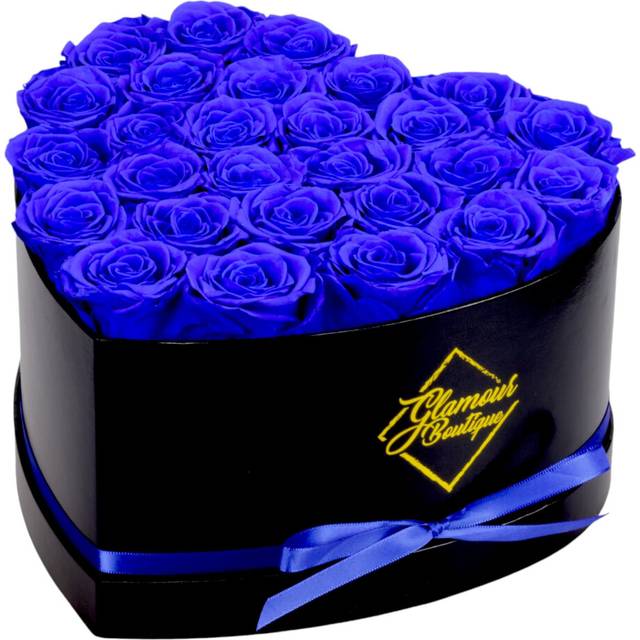 GLAMOUR BOUTIQUE 27Piece Forever Flowers Heart Shape Box  Preserved Roses  Immortal Roses That Last A Year  Eternal Rose Pres