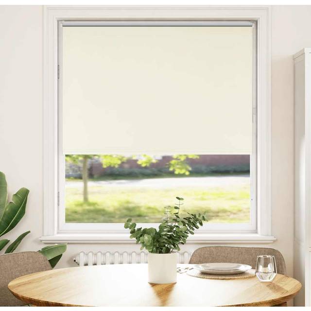 vidaXL Roller Blind Blackout Off White 95x130 cm Fabric Width 90.7 cm Polyester
