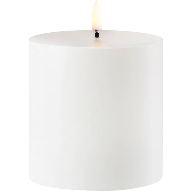Uyuni - Outdoor Pillar Candle Smooth - Blockljus - White - W8,4 x H10 cm