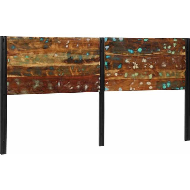vidaXL Headboard 200 cm Solid Wood Reclaimed and Iron - Brown