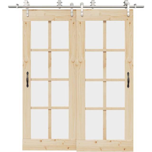 vidaXL Sliding Door Hardware Kit 200 cm Stainless Steel Silver