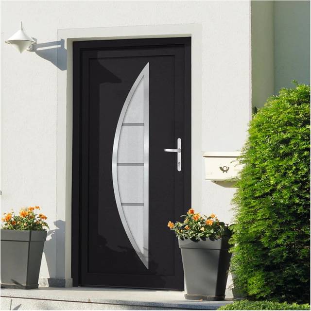 vidaXL Ytterdörr antracit 108x200 cm PVC