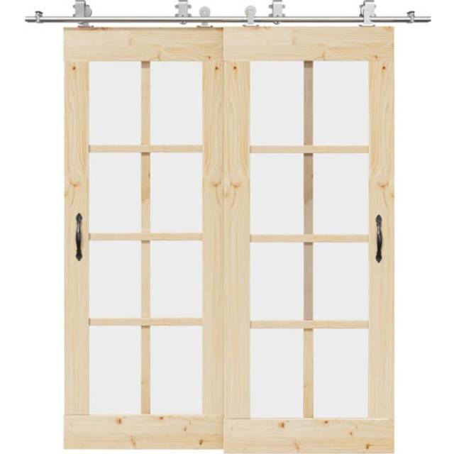 vidaXL Sliding Door Hardware Kit 200 cm Stainless Steel Silver